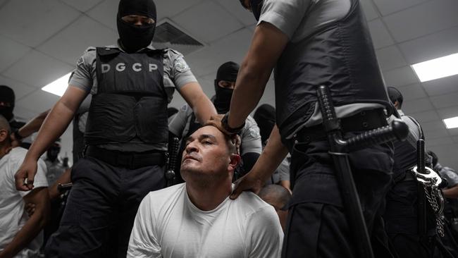 One of the deportees at the Terrorism Confinement Centre. Picture: Picture: El Salvador’s Presidency Press Office / AFP