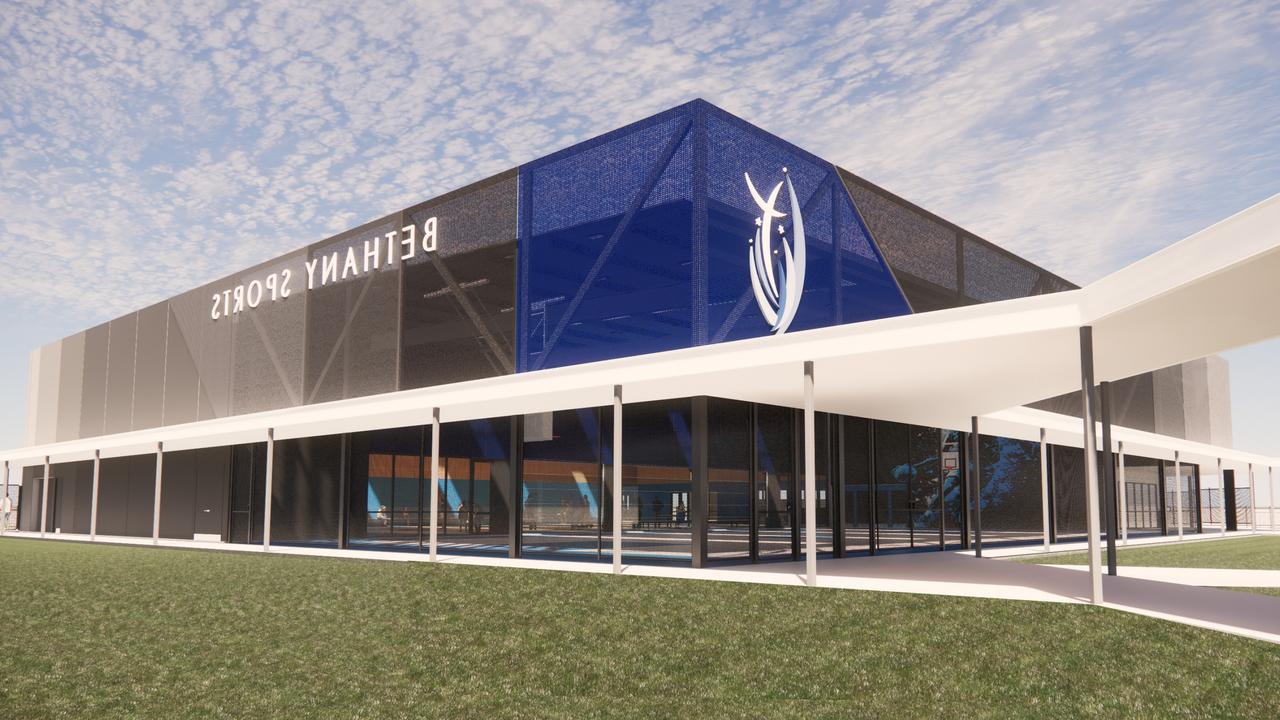 Artist impression for a proposed new gym at Bethany Christian School, in Paralowie. Picture: Bell Architecture