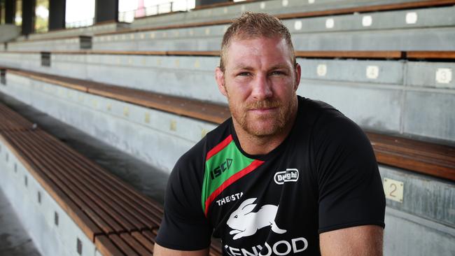 Michael Crocker in 2013, when he played NRL for the South Sydney Rabbitohs. Picture: Costello Brett