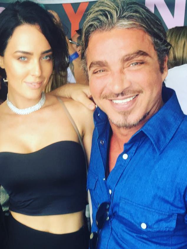 Sarah Budge with partner John Ibrahim. Picture: Instagram