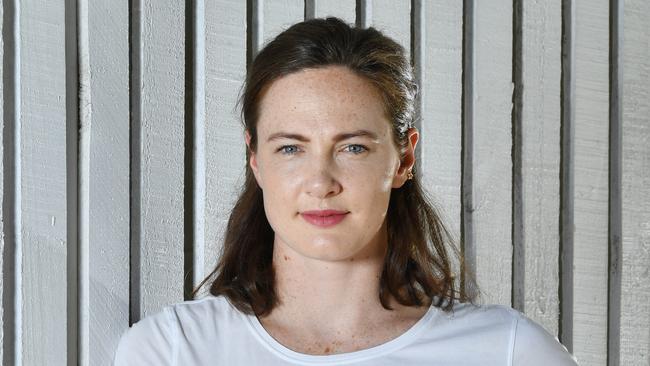 Olympic gold medal winning swimmer Cate Campbell is seen posing for a photograph in Brisbane, Tuesday, May 5, 2020. Ms Campbell has had to put on hold her preparations for her fourth Olympics Games after the Tokyo Olympics were postponed till 2021 due to the Coronavirus (COVID-19) outbreak. (AAP Image/Darren England) NO ARCHIVING