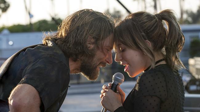 Bradley Cooper and Lady Gaga in a scene from film A Star is Born