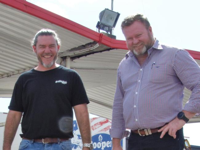 Otto's Fresh Food Market owner Don Peel and Colliers sales & leasing executive Aaron Power at a site on Charters Towers Road which Peel has purchased.