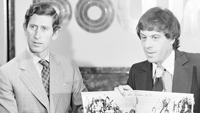  Prince Charles with TV personality Ian 'Molly' Meldrum on the ABC music show Countdown for the launch the Silver Jubilee Aus...