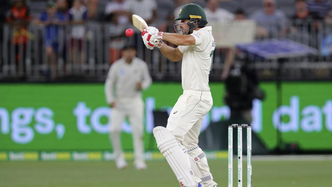 Joe Burns was caught in the gully. Photo: Trevor Collens/AP Photo.