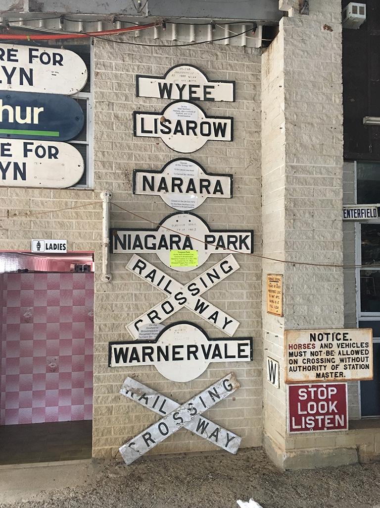 Some old railway signage for sale.