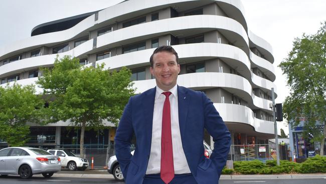 The Sebel Ringwood general manager Edmond Power outside the hotel in November 2020. Picture: Kiel Egging.