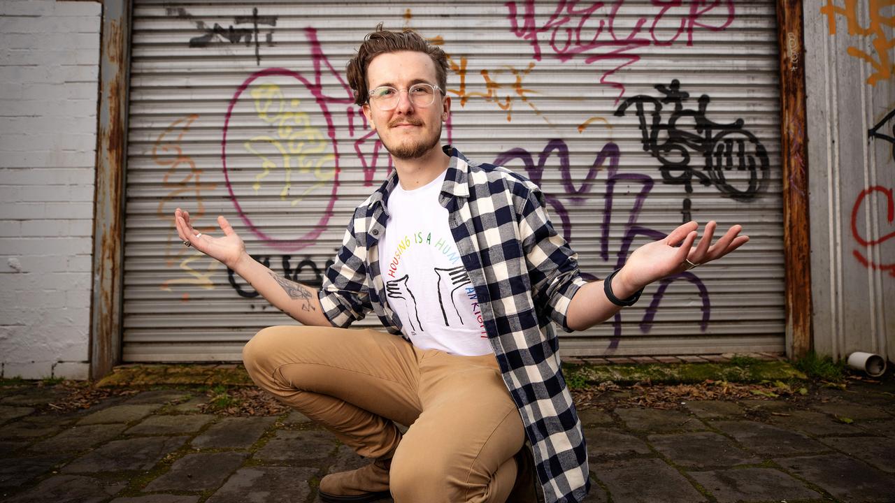 Jordan Van Den Berg runs a TikTok account and website dedicated to empowering renters and exposing dodgy properties and real estate agents. Picture: Mark Stewart