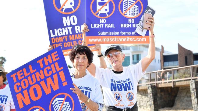 Residents have campaigned for months against the proposed light rail plan for the Sunshine Coast. Picture: Patrick Woods.