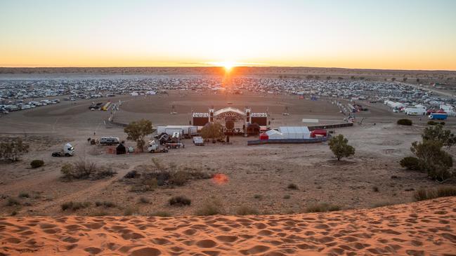 Sunrise at the Big Red Bash music festival in western Queensland on Tuesday July 6, 2021. Picture: Matt Williams