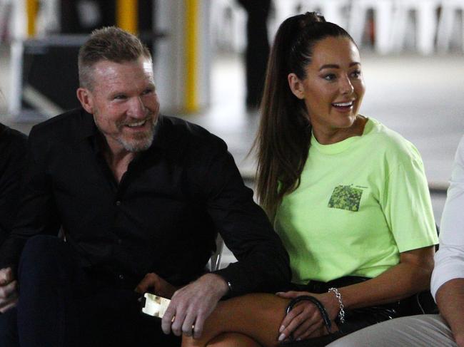 Nathan Buckley and Brodie Ryan attended a Fashion Week event together. Picture: Matrix Pictures