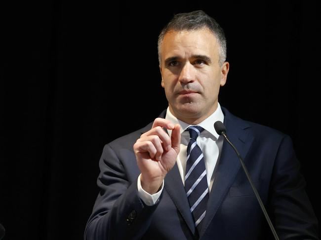 September 30, 2024: Premier Peter Malinauskas and Minister for Defence and Space Industries Stephen Mulligha and Craig Lockhart, BAE Chief Executive with announcement that BAE with move their National Headquarters to Lot 14 in Adelaide. Picture: Kelly Barnes