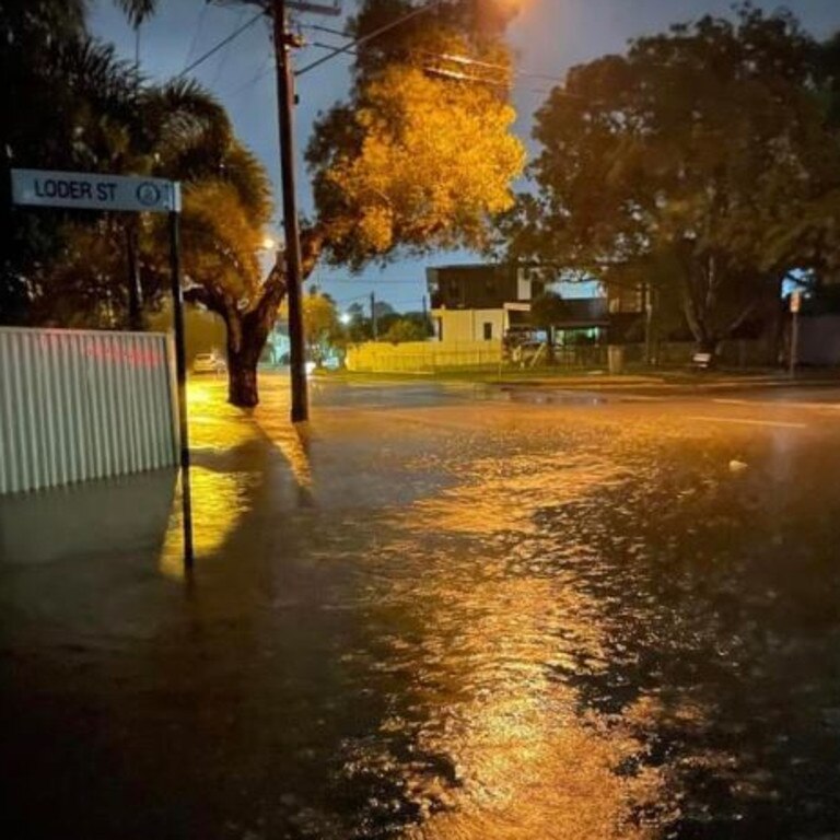 Flash flooding at Biggera Waters overnight. Picture: Chele Marks/Biggera Waters Community Page