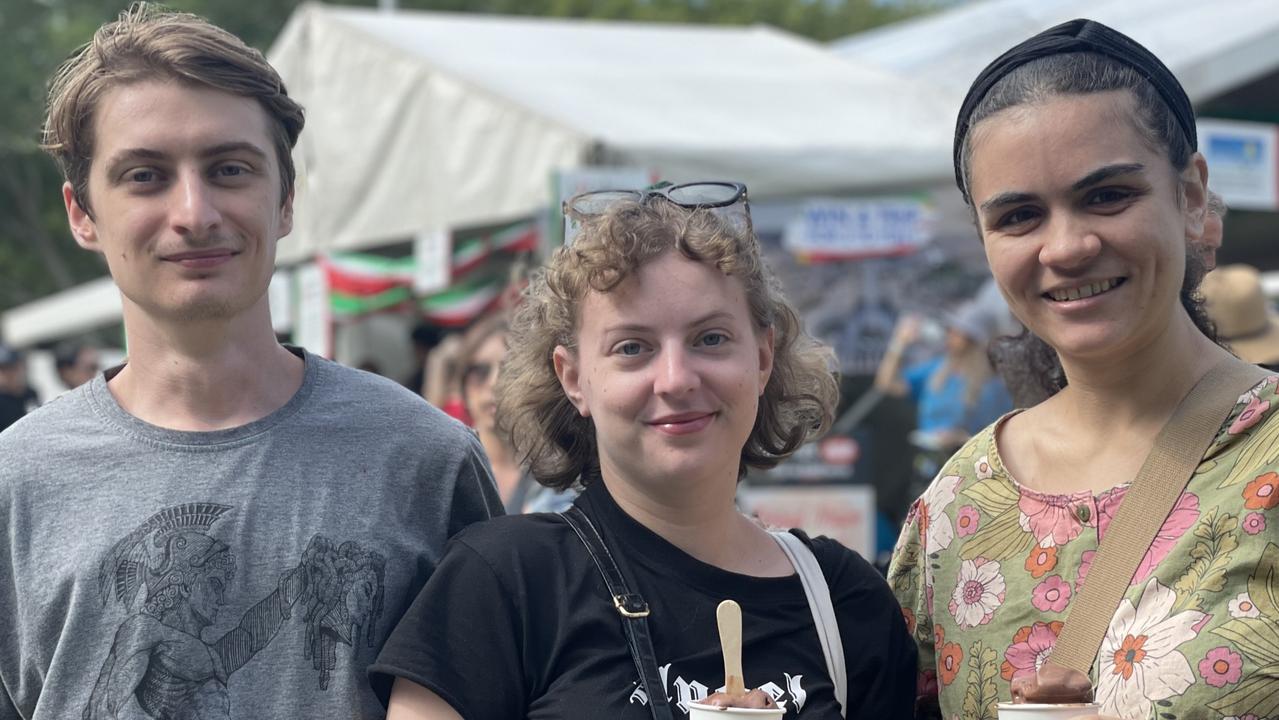 Cairns Italian Festival 2023: Stephen Campitelli, Jules Miller and Brigid O'Brien. Picture: Bronwyn Farr