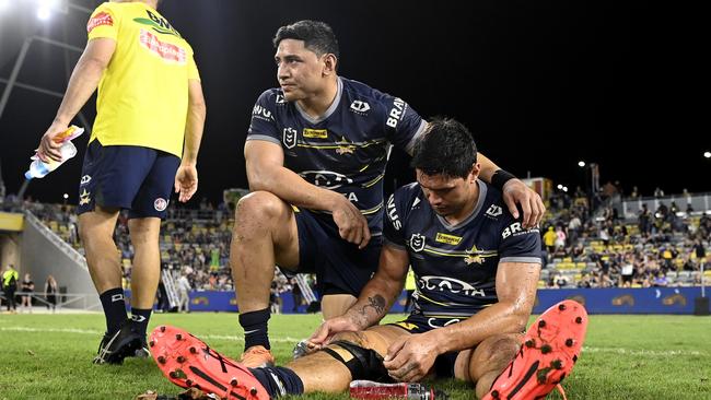 Jordan McLean and Jason Taumalolo were shattered. Photo by Ian Hitchcock/Getty Images.