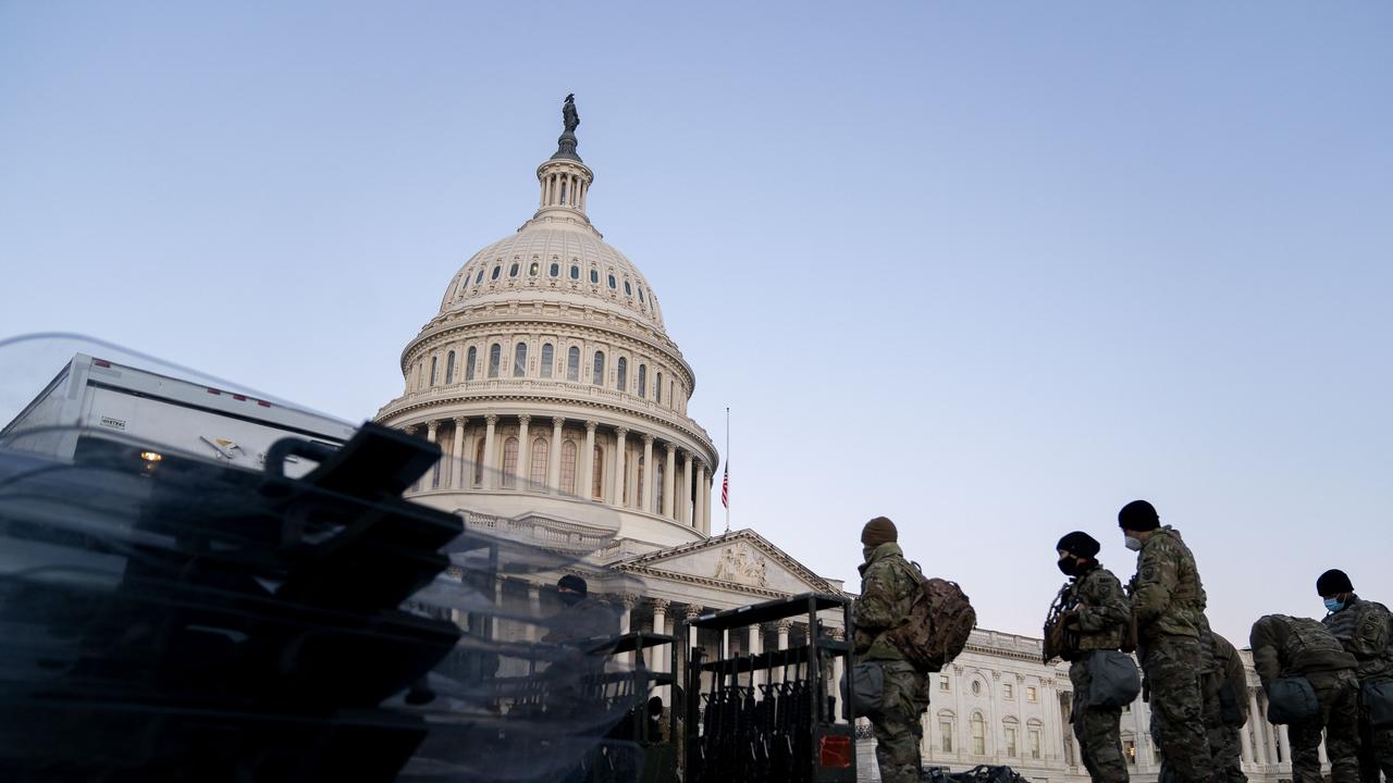 Fencing around the Capitol has been extended for several blocks beyond the building. Picture: Stefani Reynolds/Getty Images/AFP