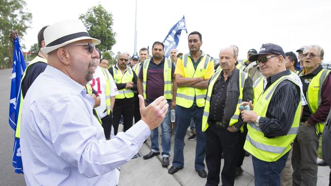 TWU assistant secretary Mick Pieri thanked the workers for their strike this morning.