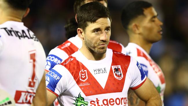 Ben Hunt has been down on form since asking for a release, but will be key to the Dragons avoiding the spoon. Picture: NRL Imagery.