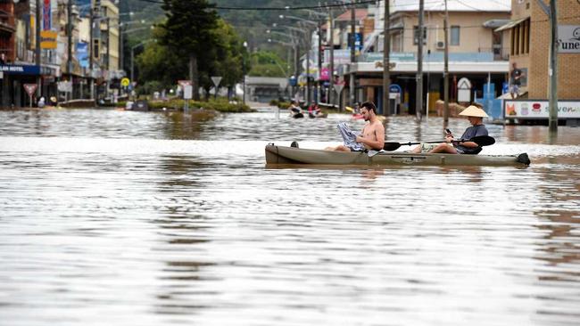 The only way to get around in the floods. Picture: Marc Stapelberg