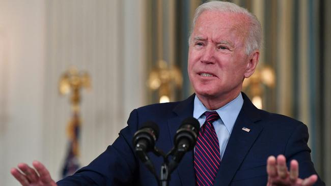 US President Joe Biden in the State Dining Room of the White House on Tuesday (AEDT). Picture: AFP