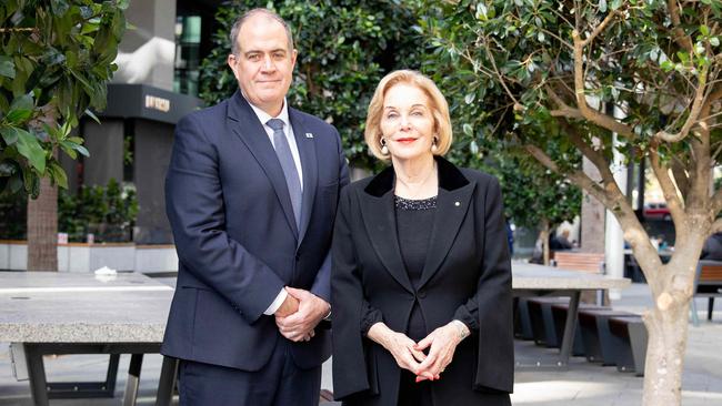 ABC managing director David Anderson and Chair Ita Buttrose after announcing ABC HQ will move from Ultimo. Picture: Ryan Osland