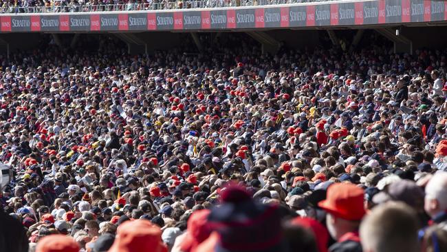 Over 35,000 fans flocked to Adelaide Oval for the thrilling match. Picture: Brett Hartwig