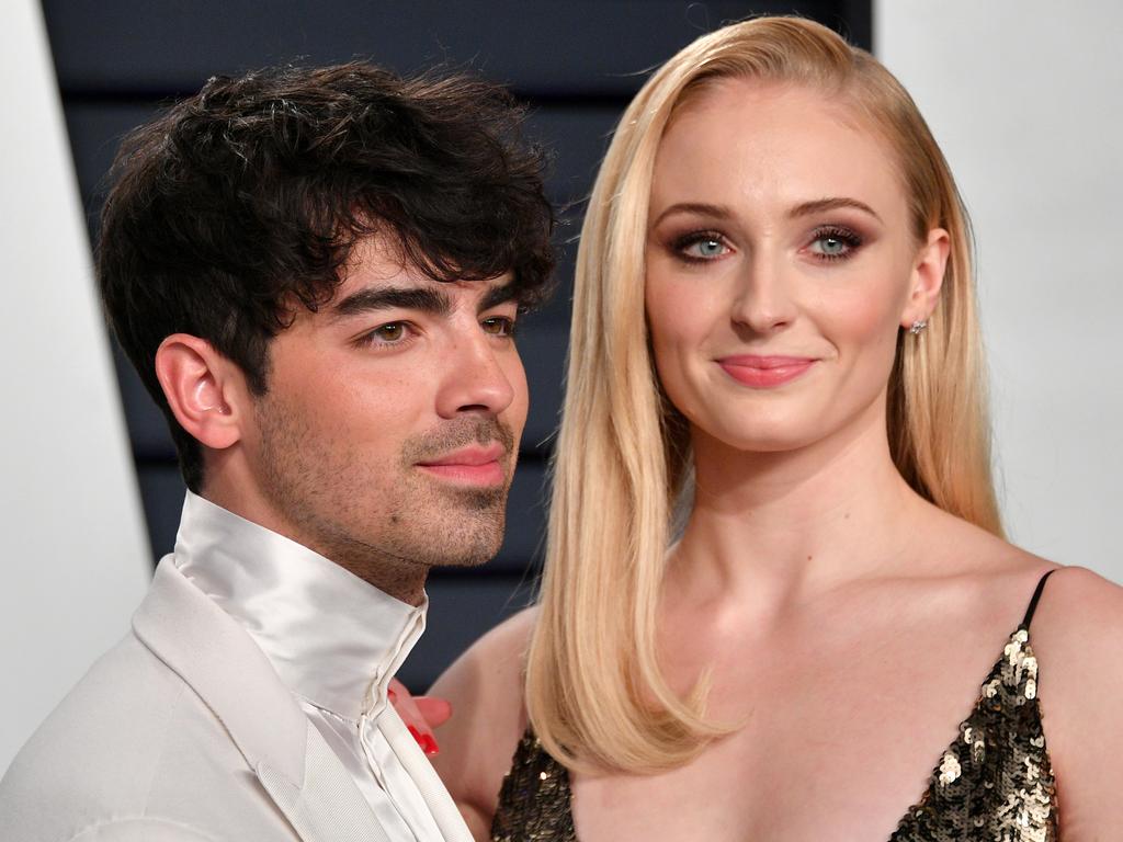 Joe Jonas (L) and Sophie Turner attend the 2019 Vanity Fair Oscar Party. Picture: Getty