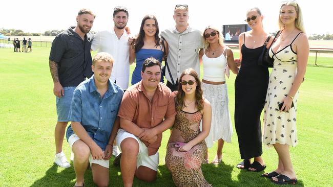 Luke Magnano, Luca Rocca, Lily Styles, Max Gleeson, Eve Zikos, Alex Henery, Maille Whelan, Tom Gleeson, Maggie Styles and Diff Lyons at Moama Bowling Club Echuca Cup. Picture: David Smith