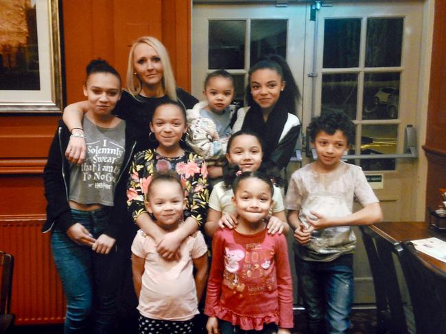 Ms Buchan has eight kids between three and 15. Picture: SWNS/MEGA