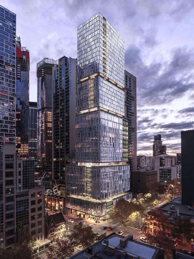 Plans for a 40-storey office building at 600 Lonsdale St, that was due to have construction start in mid-2023.