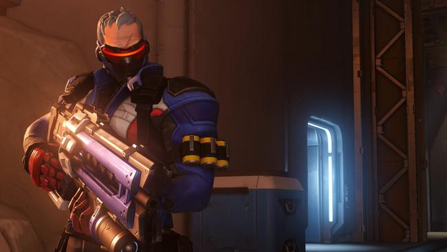 This image released by Blizzard Entertainment shows Soldier: 76, a character from the Overwatch video game