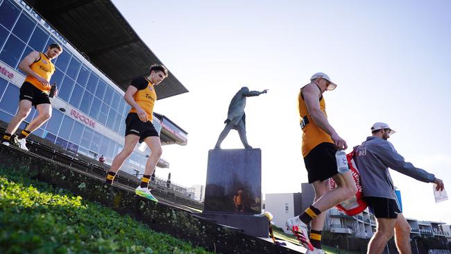 The club from Monday will only refer to its headquarters as ‘Bunjil Bagora’ meaning ‘Home of the Hawk’. Picture: AAP Image