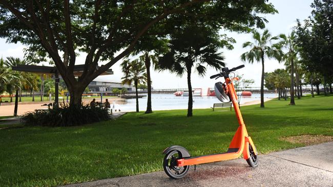 A Neuron eScooter at the Darwin Waterfront. Picture: Che Chorley