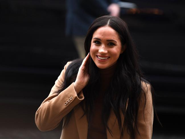 The Duchess of Sussex arrives at Canada House before the couple's bombshell announcement that they were quitting their frontline royal duties. Picture: AFP