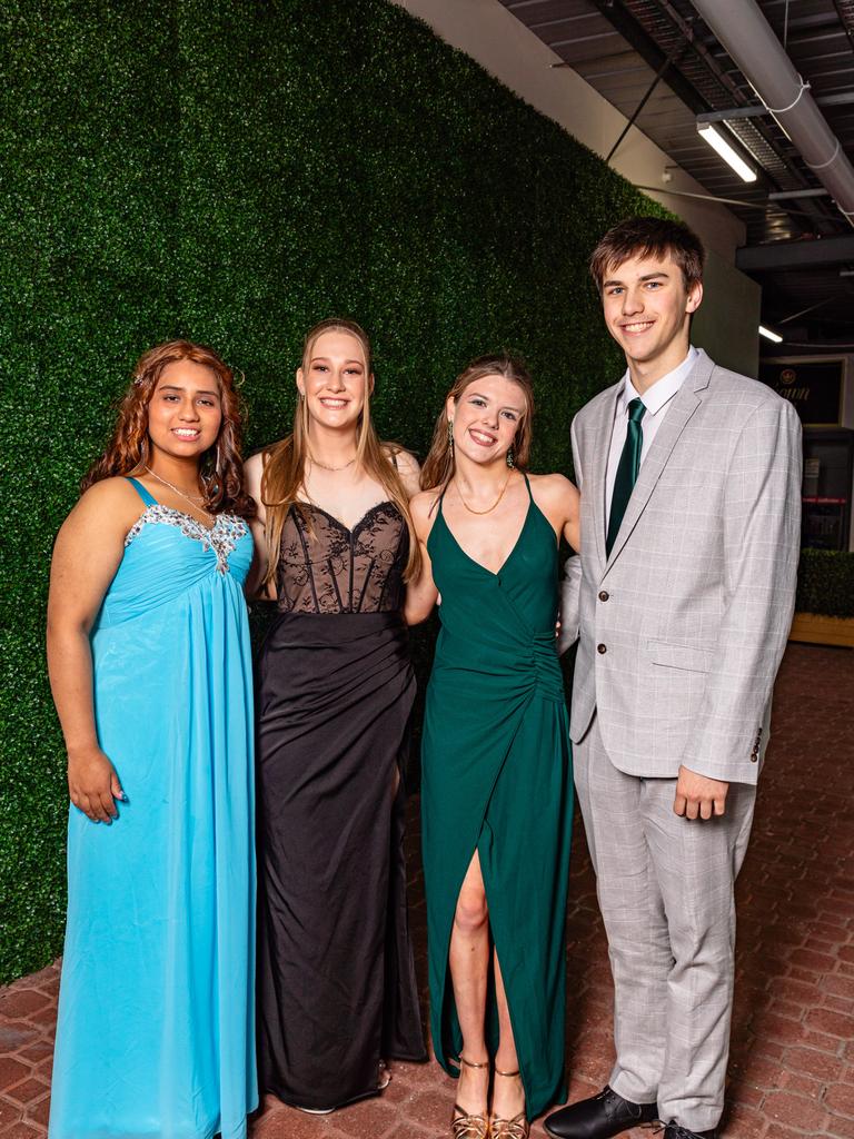 Emily Gomez, Storm Barron, Grace Hall and Joseph Triffett. Guilford Young College, Leavers Dinner 2023. Picture: Linda Higginson