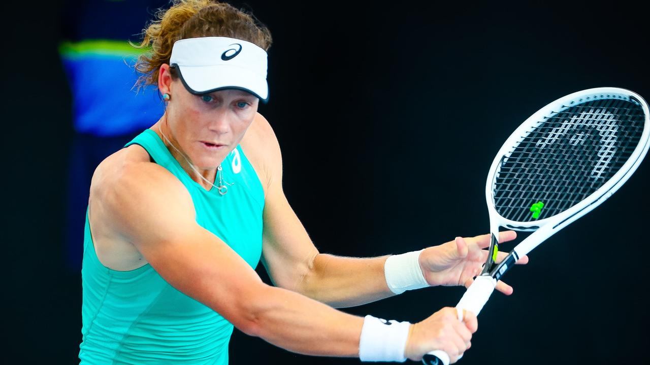 Sam Stosur went more than two months without hitting a ball after the birth of her daughter. Picture: AFP