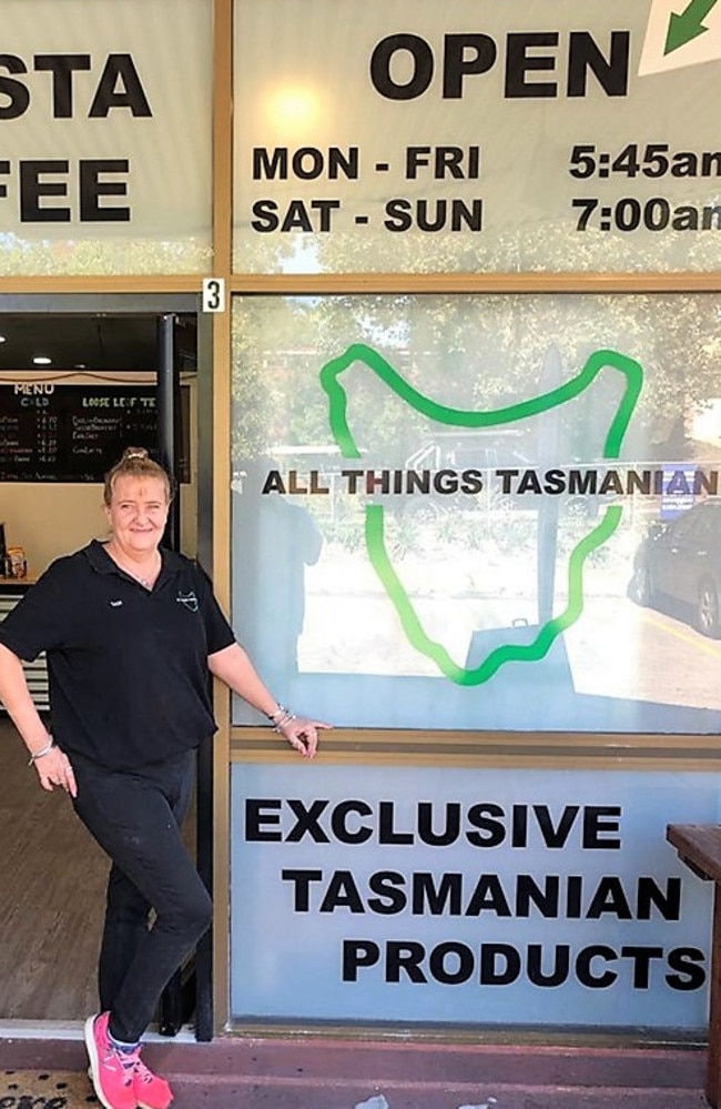 Owner of All Things Tasmanian Sam Baxter in her shop at Riverhills.