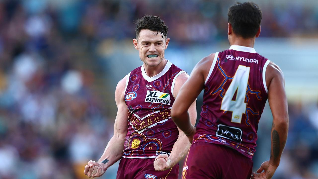 Lachie Neale was best on ground against the Giants. Photo by Chris Hyde/AFL Photos/via Getty Images