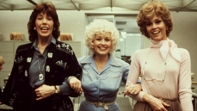 NINE TO FIVE, (aka 9 TO 5), Lily Tomlin, Dolly Parton, Jane Fonda in 9 To 5, from 1980. Picture: 20th Century Fox Film Corp