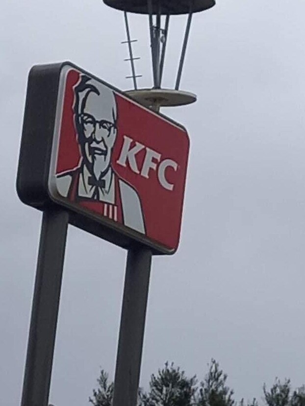 KFC Renmark lost its bucket in the storm. Picture: Riverland Forum