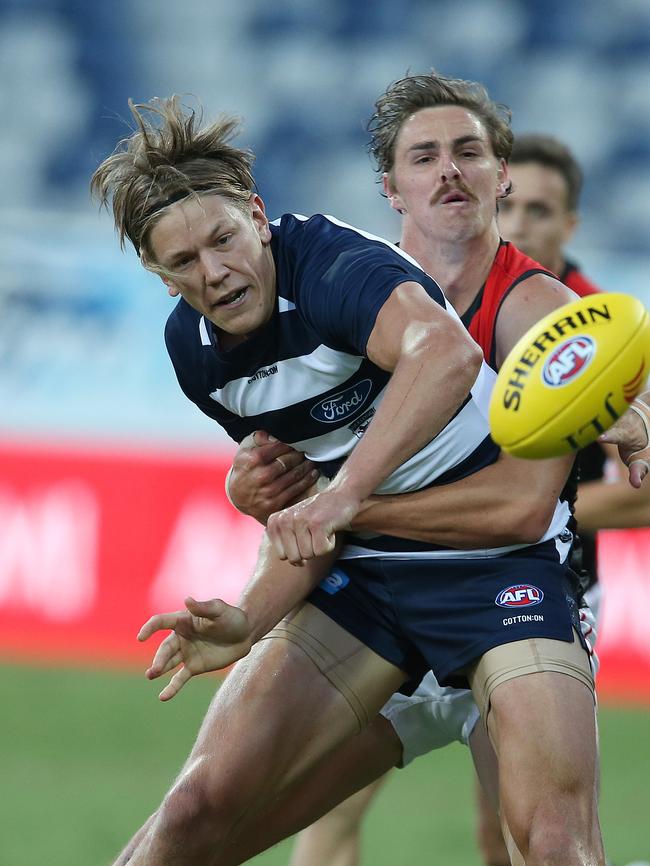 Geelong ruckman Rhys Stanley is a huge gamble. Picture: Michael Klein