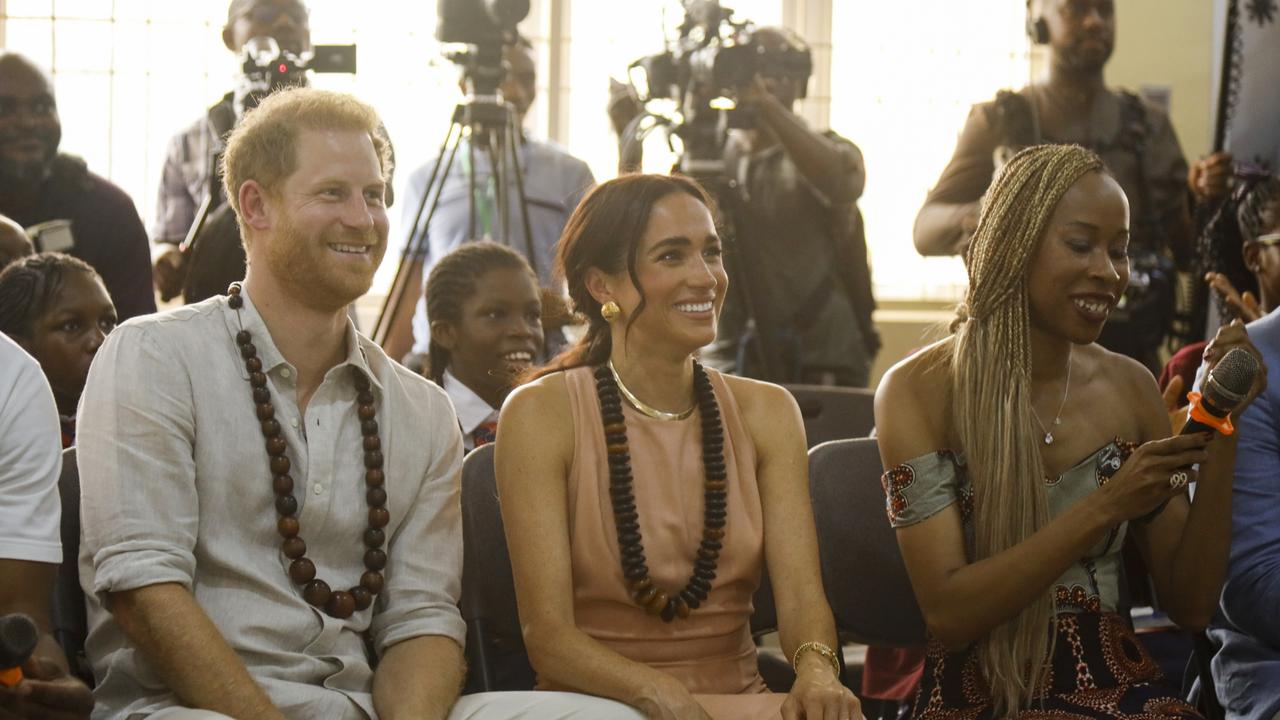 The couple enjoyed a royal-style tour recently. Picture: Andrew Esiebo/Getty Images for The Archewell Foundation