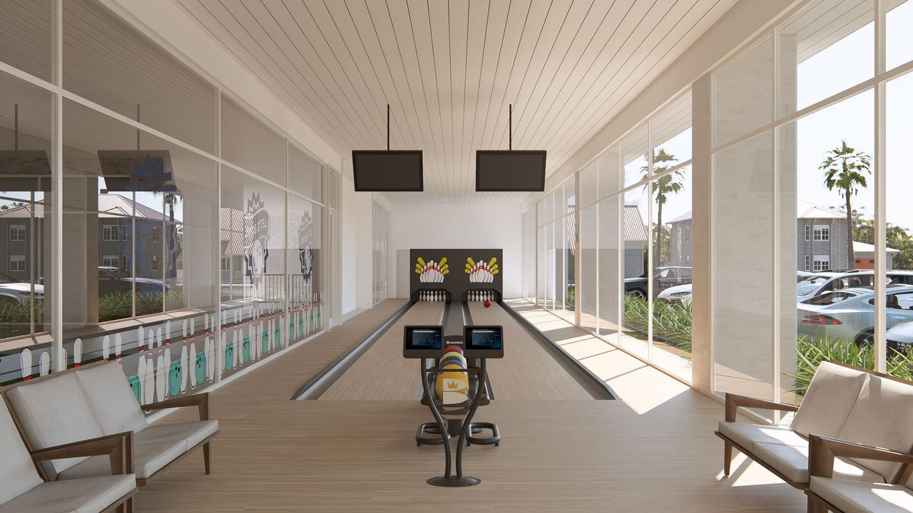 Artist impression of the bowling alley at Living Gems over-50s lifestyle resort community. Picture: Supplied.