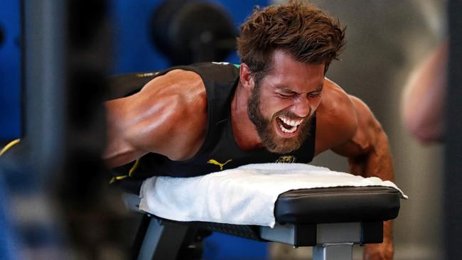 Alex Rance is challenging himself with a triathlon next. Picture: Michael Willson