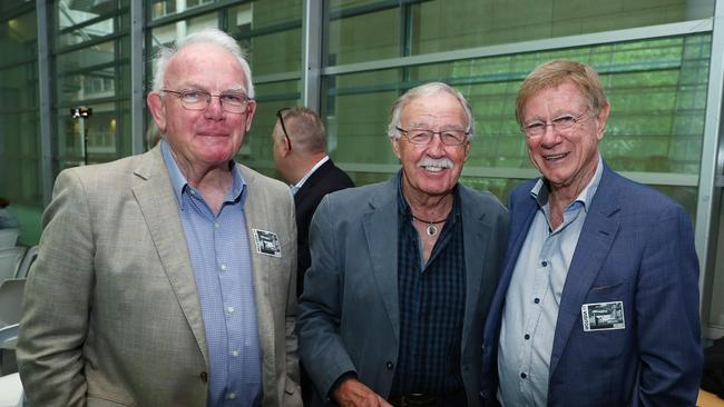 From left: Former ABC managing director David Hill with George Negus and Kerry O’Brien. Picture: John Feder