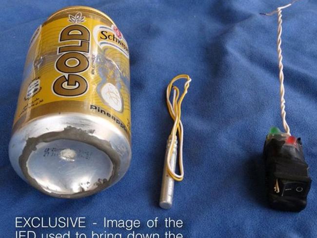 Revealed ... ISIS shows the alleged bomb that brought down the Russian plane. Picture: Dabiq