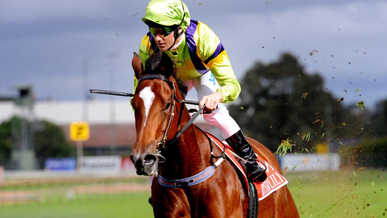 The late Crystal Lily was a late entry before she carried owner David Moodie’s colours to victory with jockey Brett Prebble aboard in the 2010 Golden Slipper. Picture: AAP