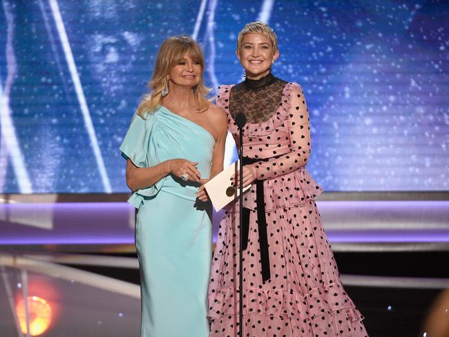 Goldie Hawn and Kate Hudson onstage during the 24th Annual Screen Actors Guild Awards at The Shrine Auditorium on January 21, 2018 in Los Angeles, California. Picture: Getty