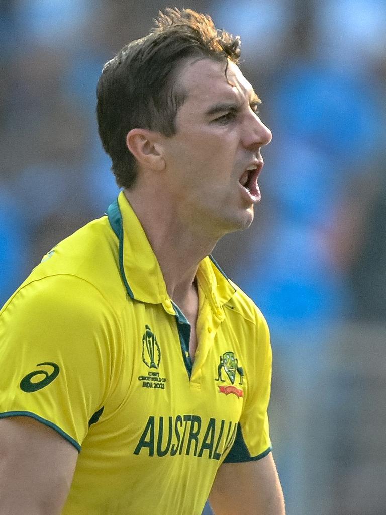 Pat Cummins celebrates. (Photo by Sajjad HUSSAIN / AFP)