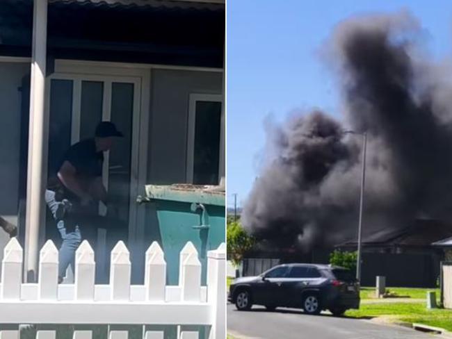 Large fire engulfs home at Upper Coomera. Picture: Tori-Alice Wolf.